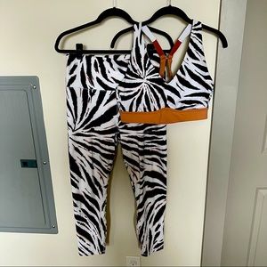 Zebra-print Fabletics workout set featuring ULTRA high-waisted leggings!